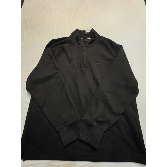 Tommy Hilfiger Quarter Zip Men's Size Xl New with Tags Long Sleeve Black Shirt - Picture 1 of 7